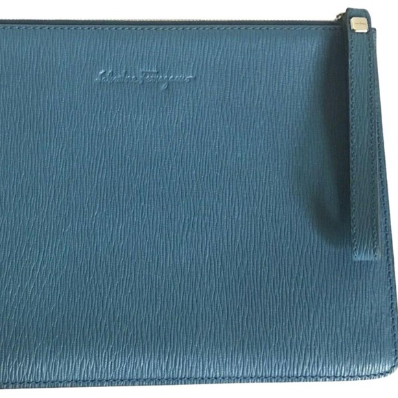 SALVATORE FERRAGAMO Unisex Blue Leather Document H - Picture 1 of 8
